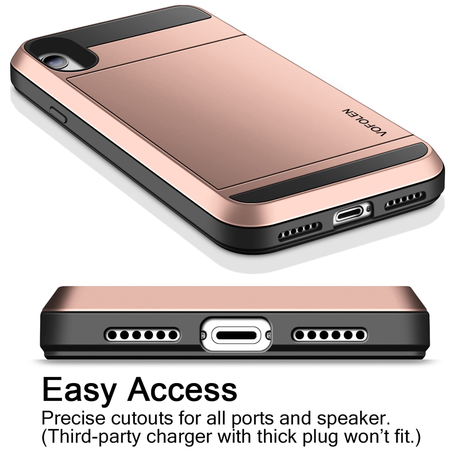 Case for iPhone XR Case Wallet Card Holder Sliding Cover Credit Card Slot ID Poc