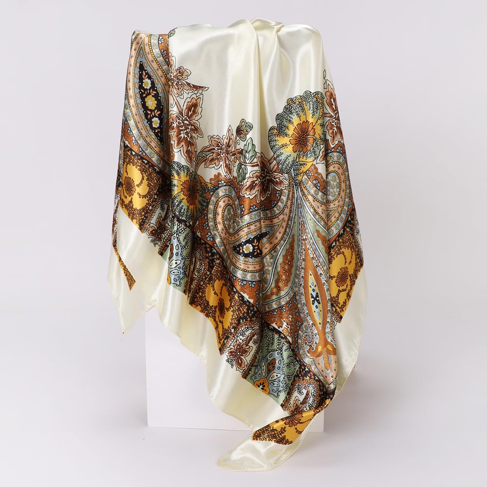 Inch Square Silk Like Head Scarf for Women Satin Hair Scarf Wrap Large Lightw