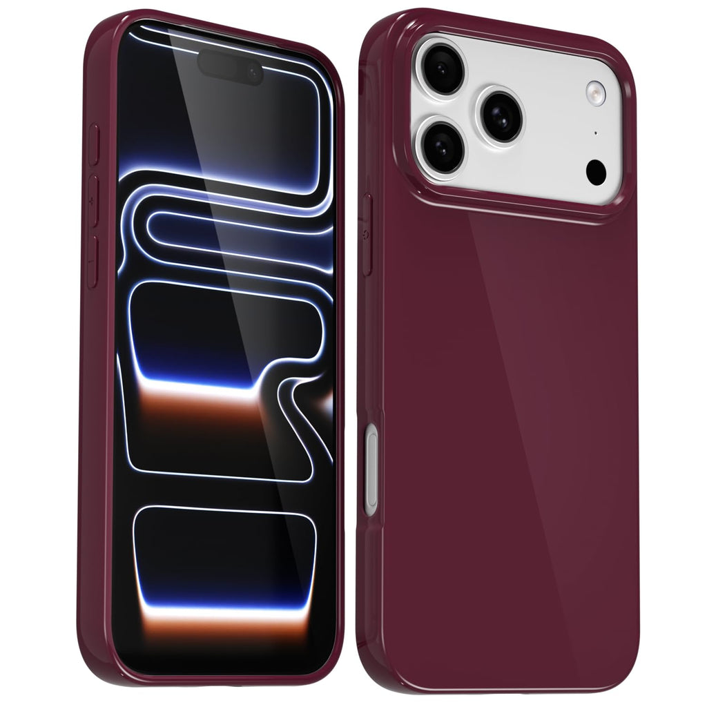 Iphone 17 Pro Max Case Silicone, Glossy Soft Rubber Gel Jelly Cute Protective Pl