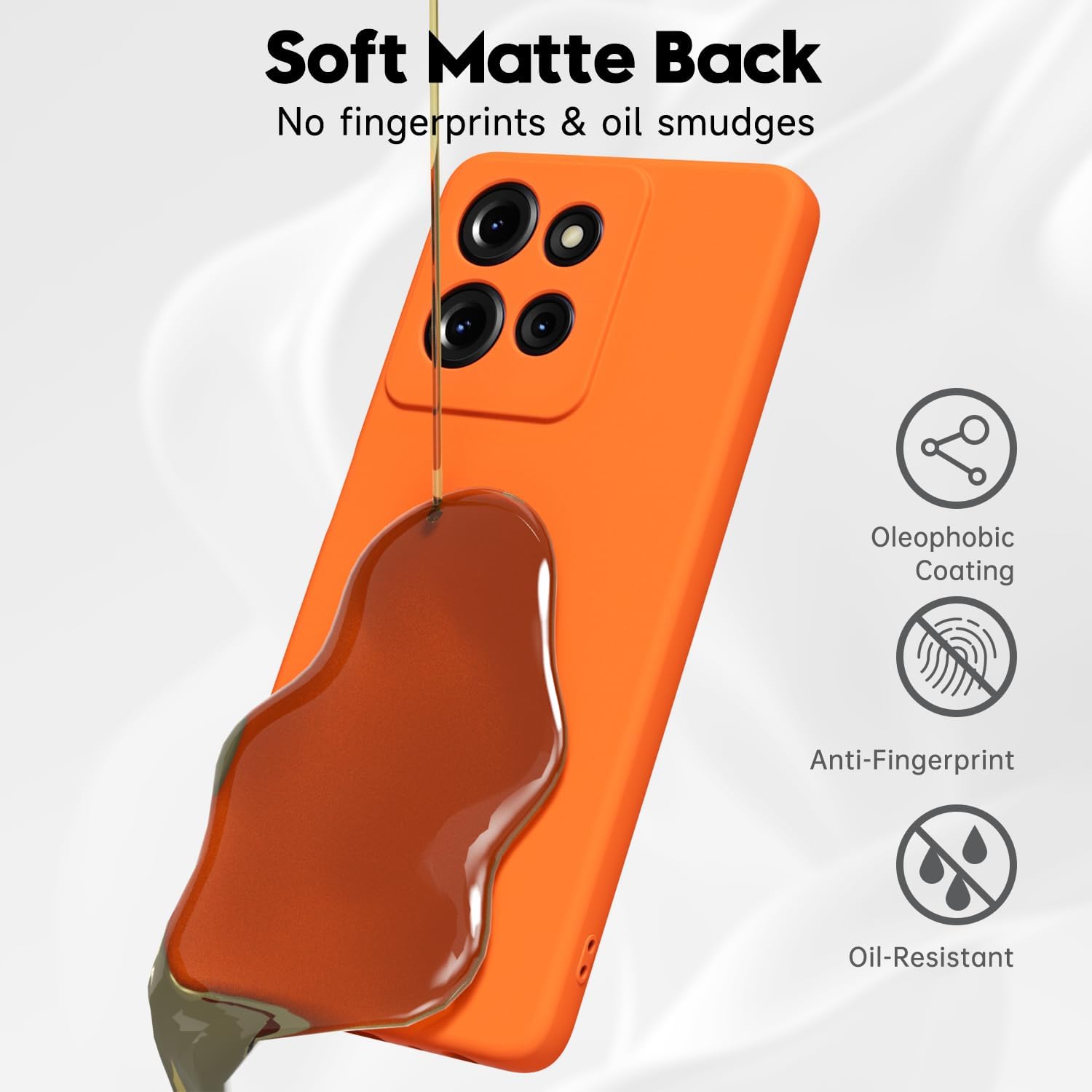 Motorola Moto G 2025 Case G Play 2026/ G 2026 Phone Case Silicone, Neon Orange B