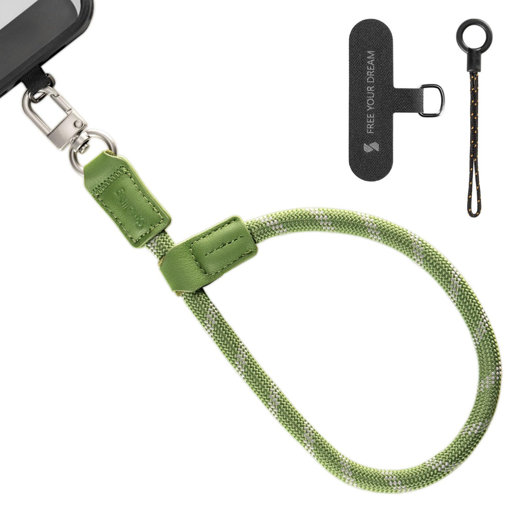 Phone Wrist Strap, 38Cm Leather & Nylon Wrist Strap For Smartphones With Built-I
