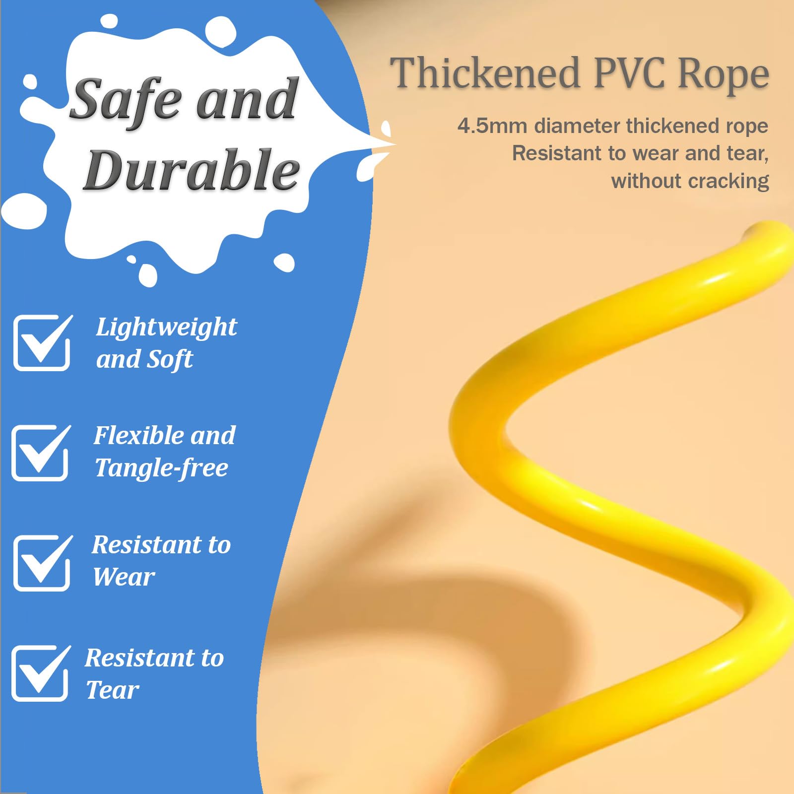 Ropes for Kids, Jump rope Fitness, 2 pack Lightweight &Adjustable kids Jump Rope
