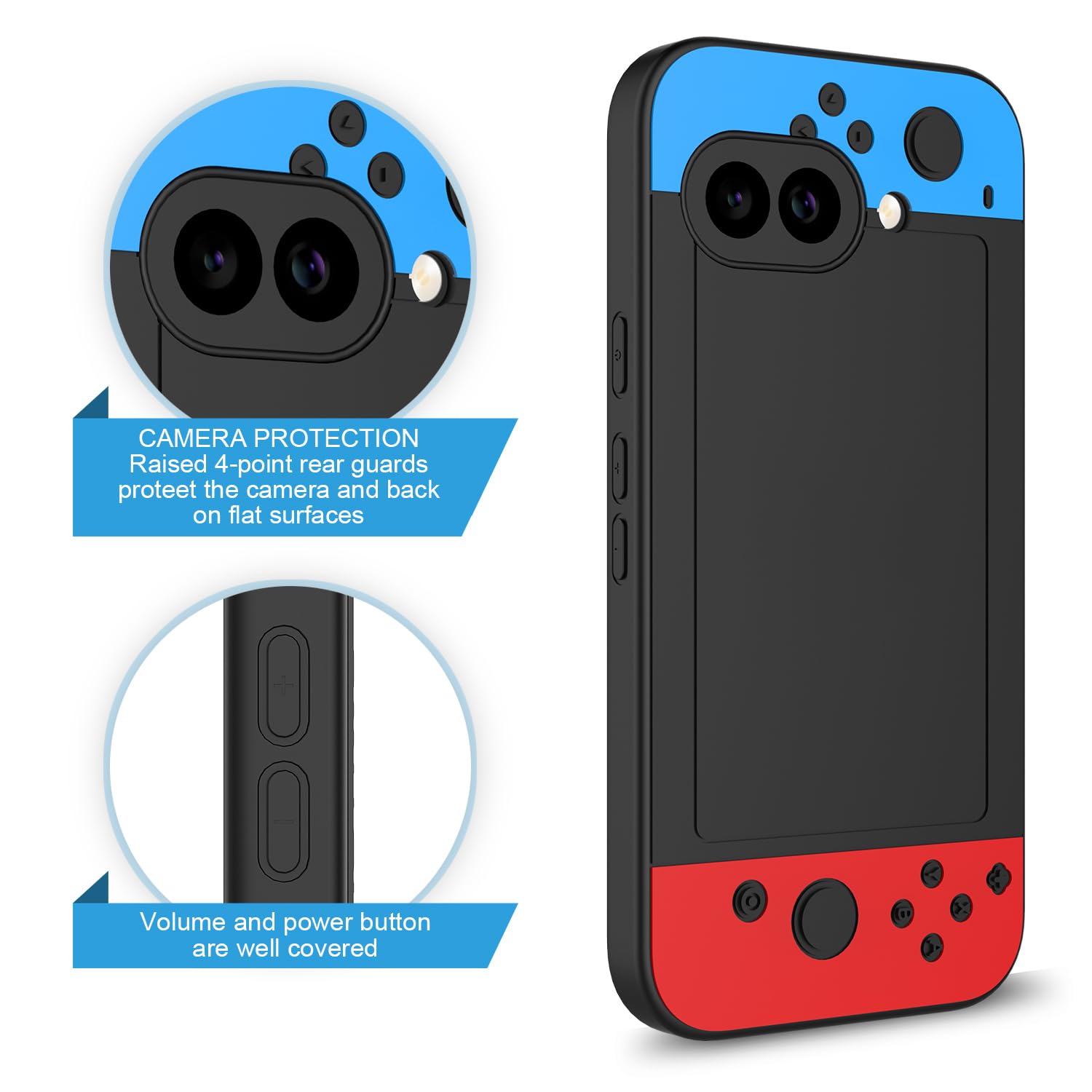 Google Pixel 9A Case,Pixel-9a Cover,3D Cartoon Cute Kawaii Fun Cool Funny Video