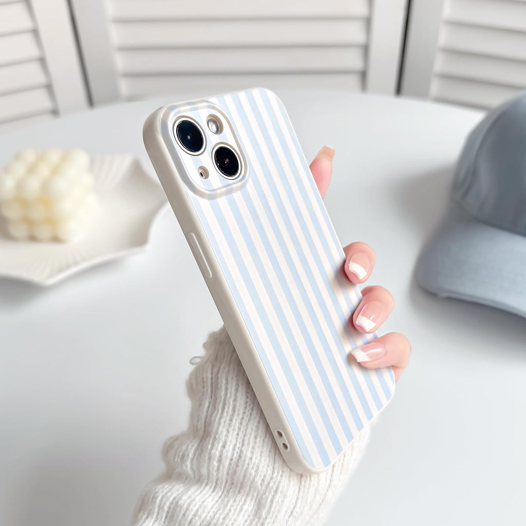 For Iphone 14 Case Cute Color Striped With Aesthetics Design For Girls Women Sof