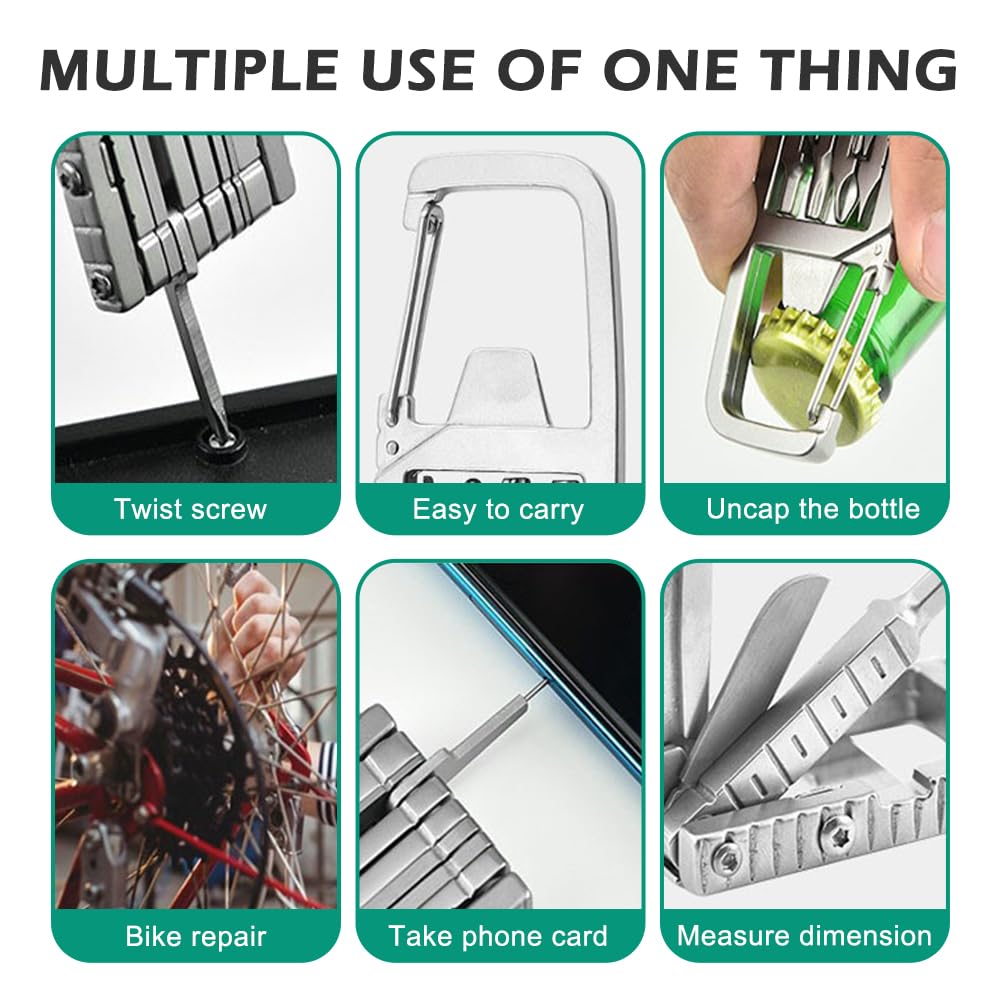 1 Mini Multi Tool, Portable Keychain Multitool Screwdriver Bit, Folding Outdo