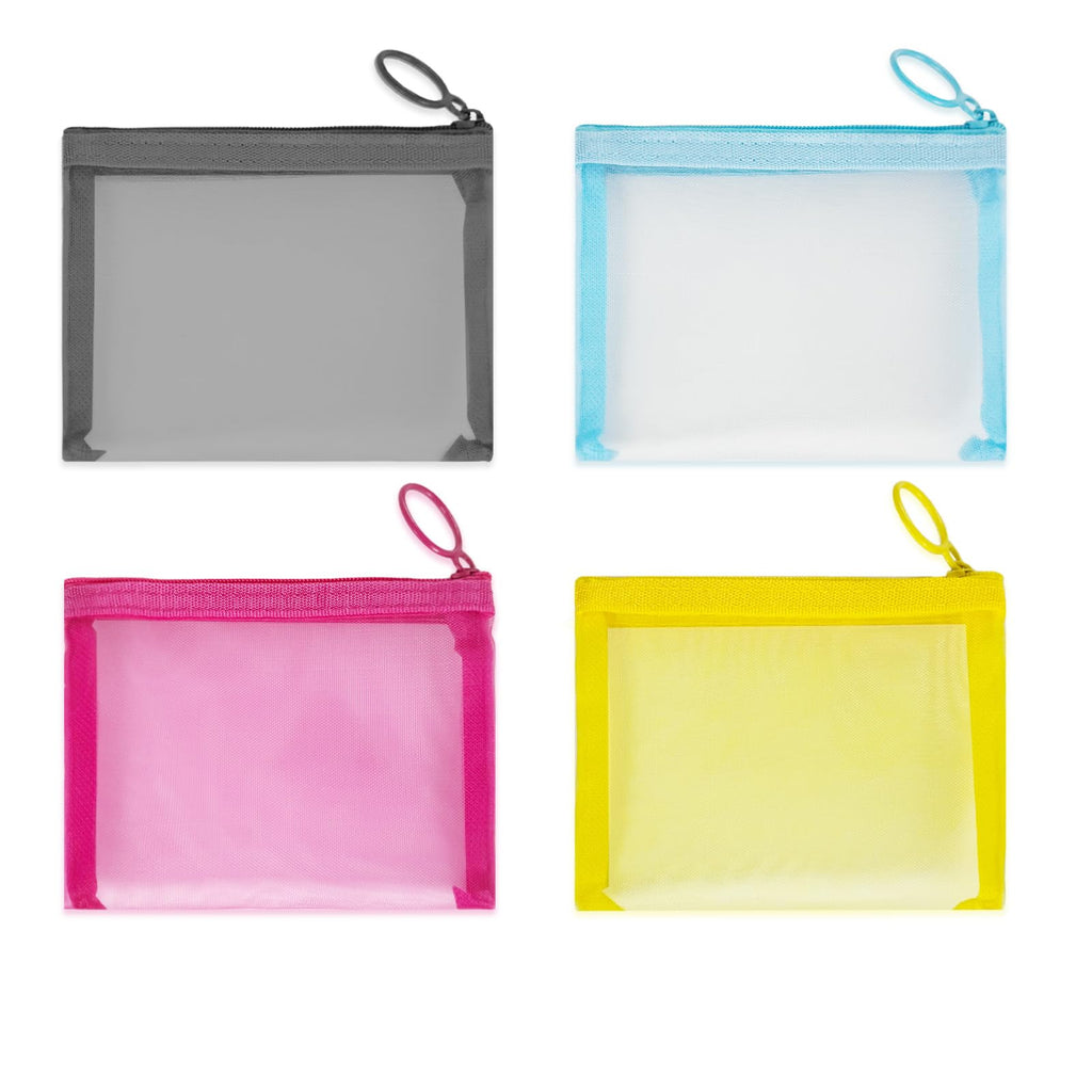 Pack), Small Mesh Bags with Zipper Nylon Makeup Pouches Bag Cosme