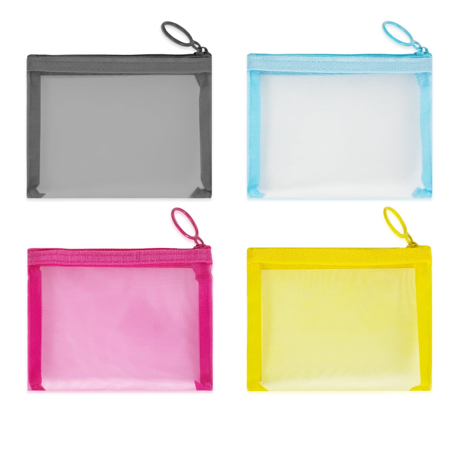 Pack), Small Mesh Bags with Zipper Nylon Makeup Pouches Bag Cosme