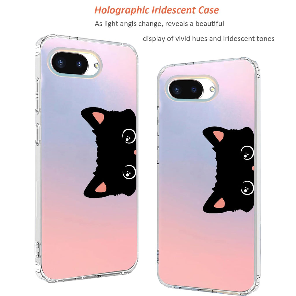 Google Pixel 9a Case 2025, Slim Clear Matte Cute Flowers Floral Design for G