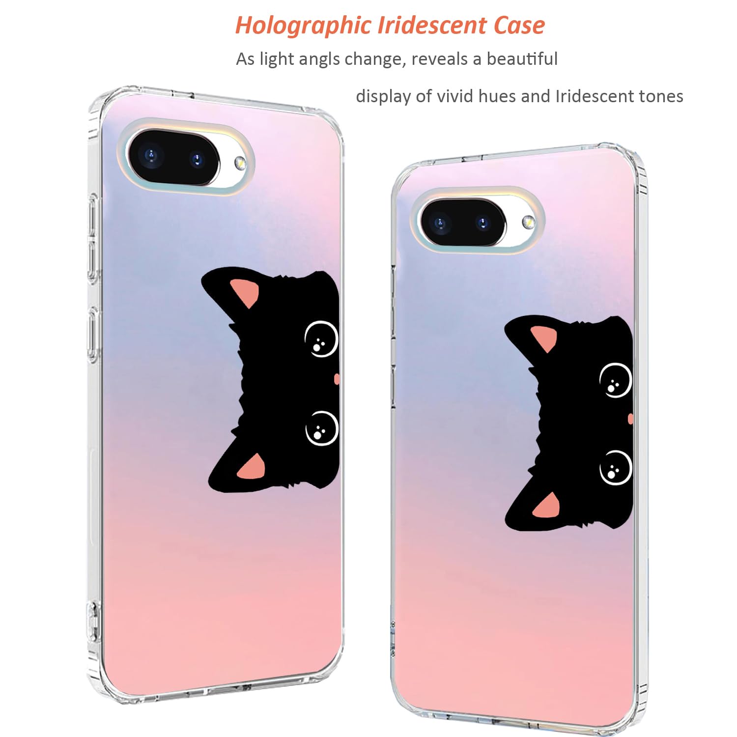 Google Pixel 9a Case 2025, Slim Clear Matte Cute Flowers Floral Design for G