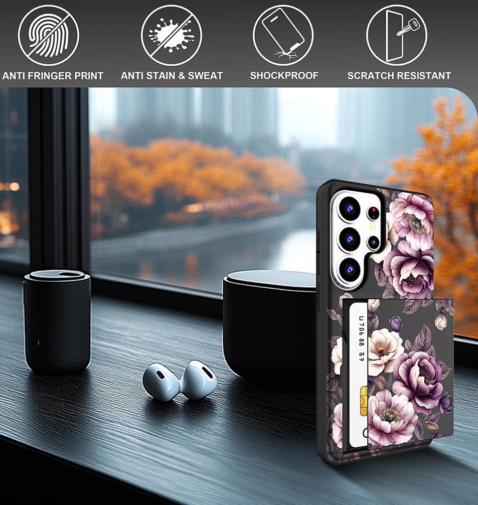 Compatible for Samsung Galaxy S26 Ultra Case with Card Holder Cute - Kawaii Desi