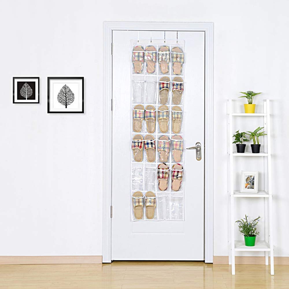 Shoe Organiser 24 Pockets — Folding Hanging Mesh Organiser with Hooks for Bedroo