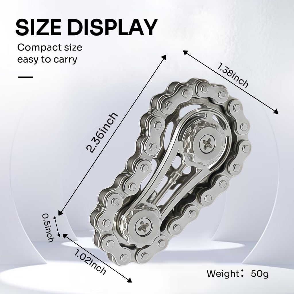 Pieces Adult Metal Fidget Spinners Sensory Bicycle Chain Gear Anti-Anxiety Stres
