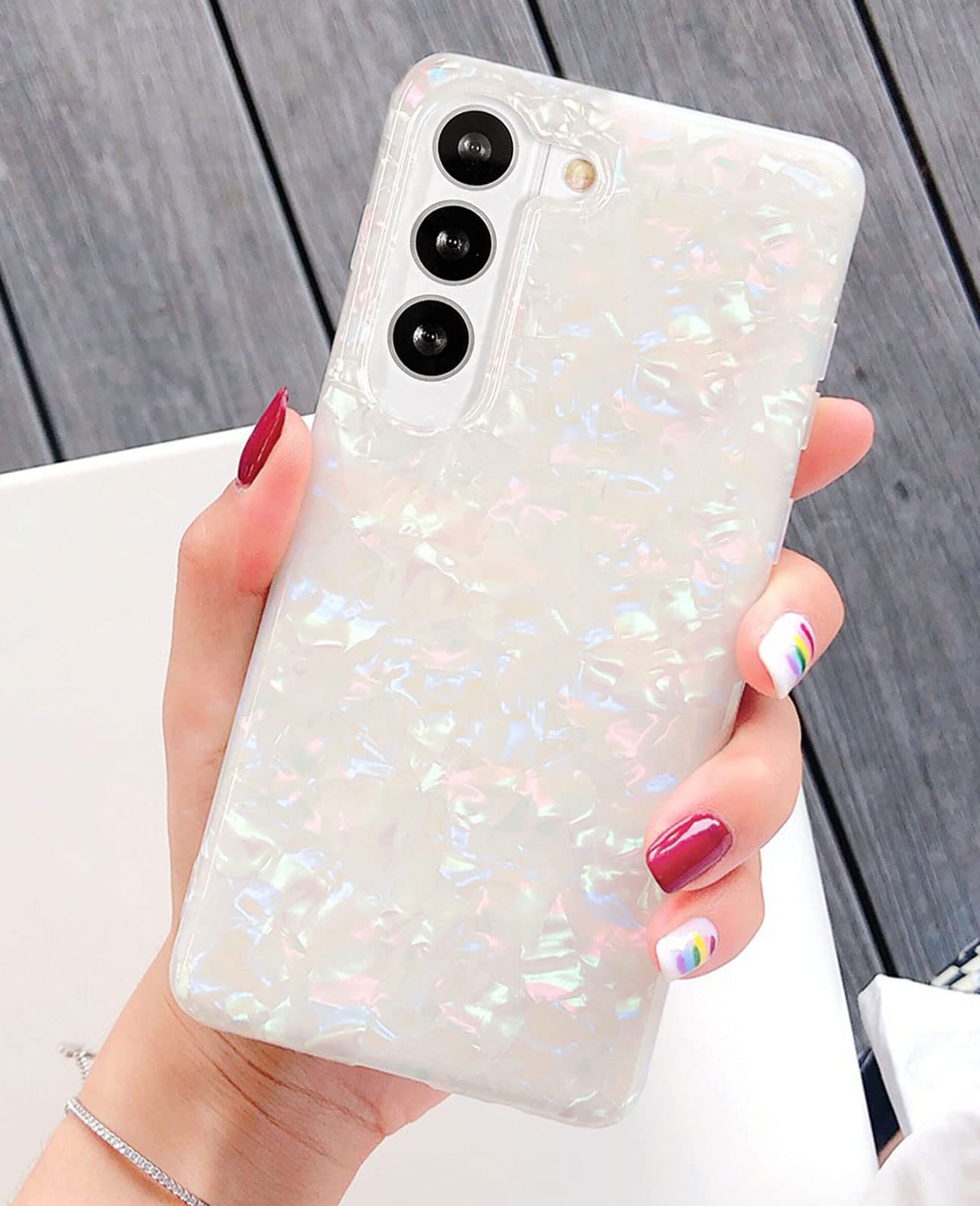 Galaxy S23 Plus Case 5G 6.6-inch, Luxury Sparkle Glitter Translucent Clear Opal