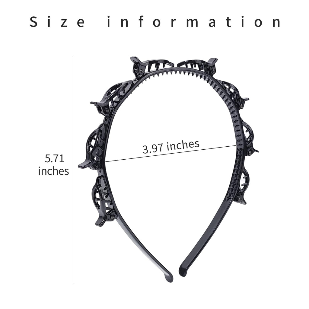 2 Pack Clip Headband for Twisty Bangs, 90s Hair Accessories for Women with 8 Min
