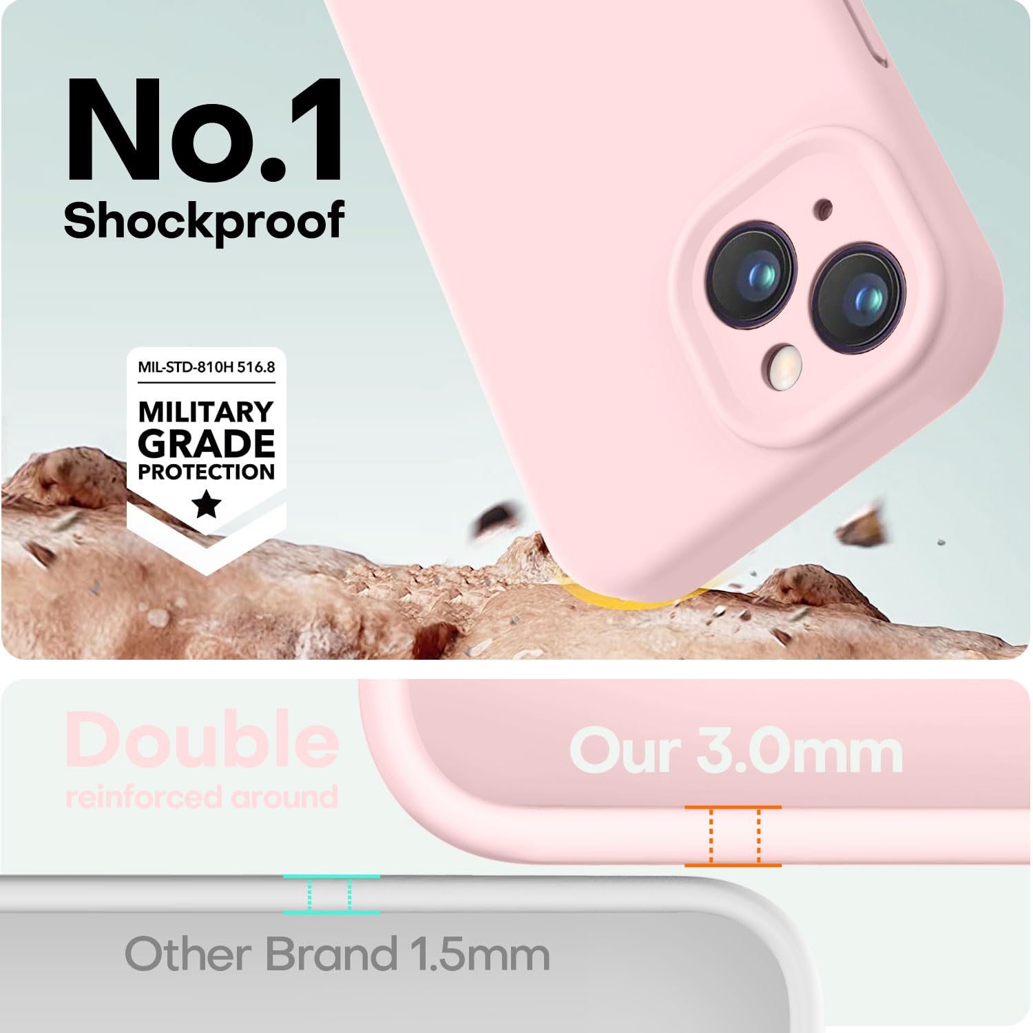 Designed For Iphone 14 Case, Premium Silicone With [Soft Anti-Scratch Microfiber