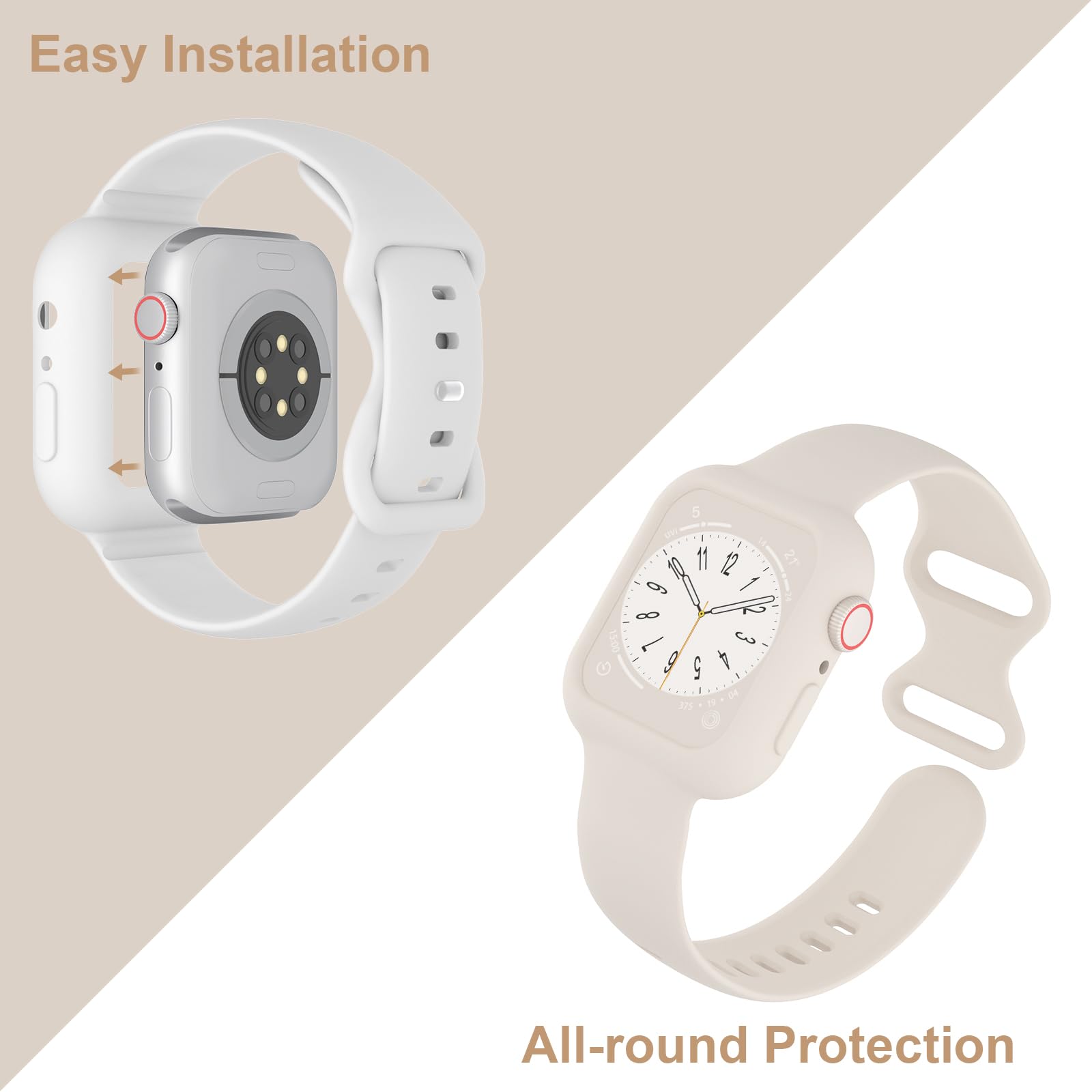 Bumper Case Compatible with Apple Watch Band 38mm 40mm 41mm 42mm 44mm 45mm