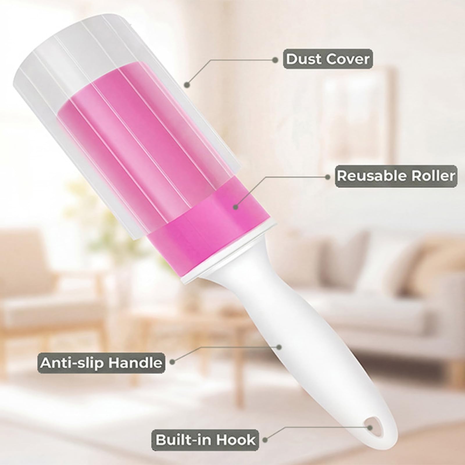 Roller 2 Pack, Reusable Sticky Lint Roller Portable Pet Hair Remover Cl