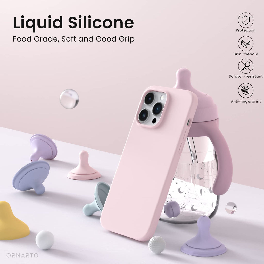 14 Pro Max Case 6.7, Slim Liquid Silicone 3 Layers Full Covered Soft Gel Rubber