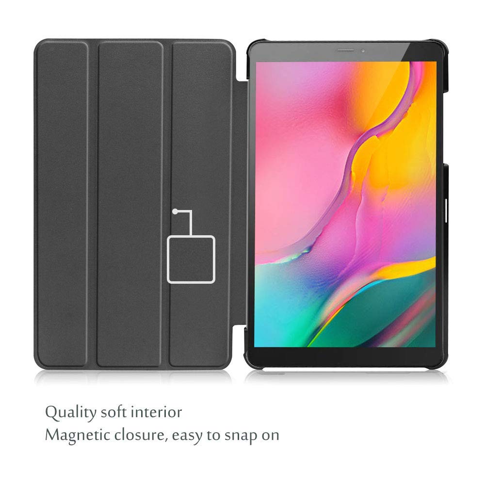 Slim Case for Galaxy Tab A 8-inch 2019 T290 T295, Light Cover Trifold Stand Hard