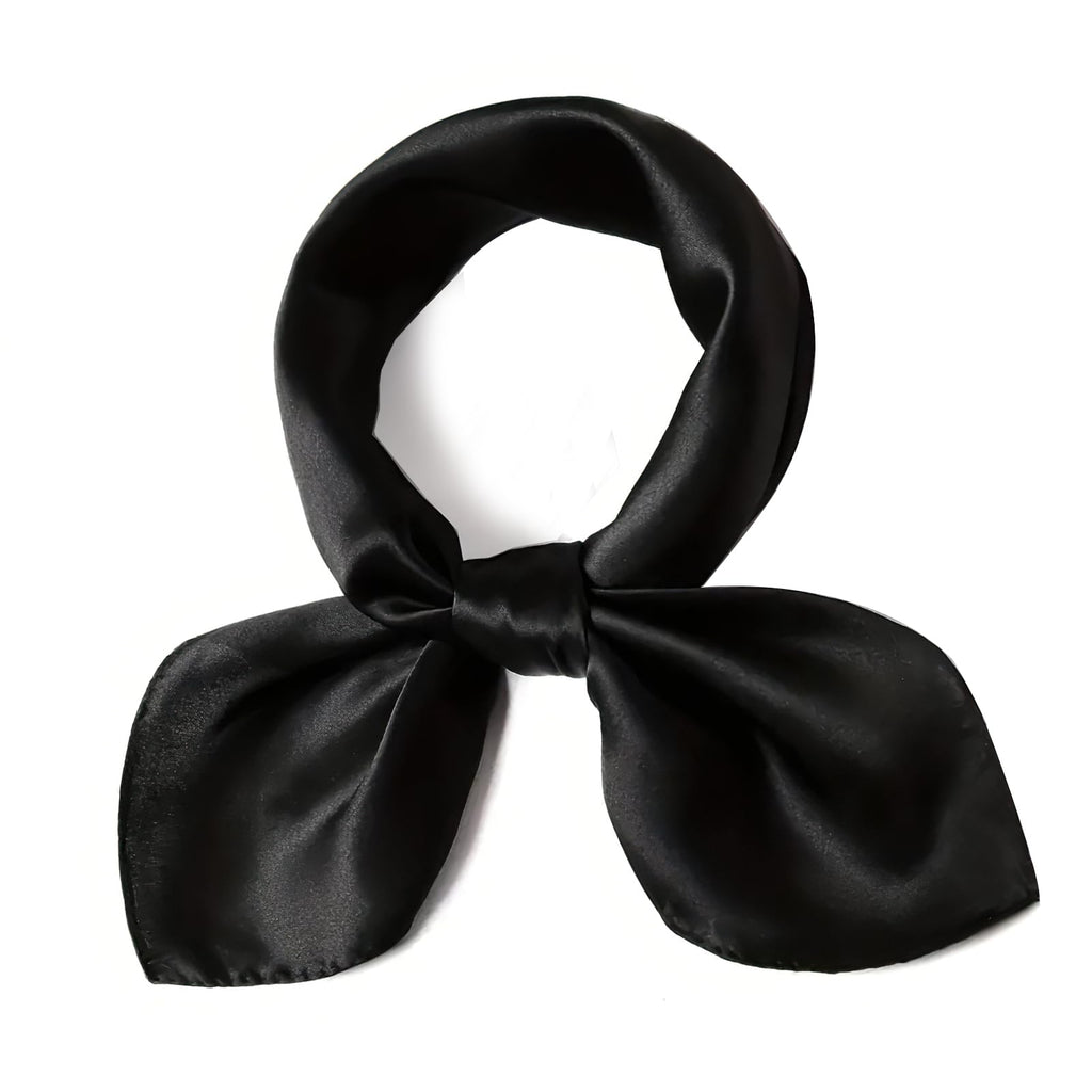Silk Feeling Scarf, 35'' Square Retro Soild color Satin Headband Scarf for