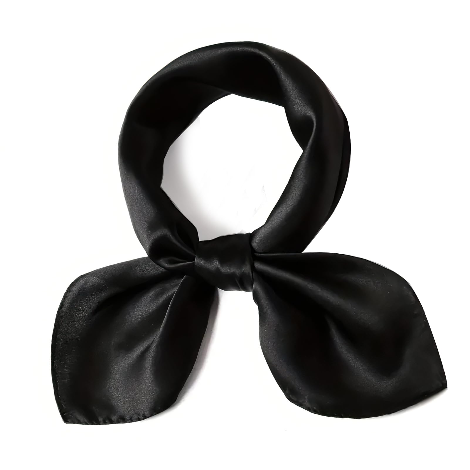 Silk Feeling Scarf, 35'' Square Retro Soild color Satin Headband Scarf for