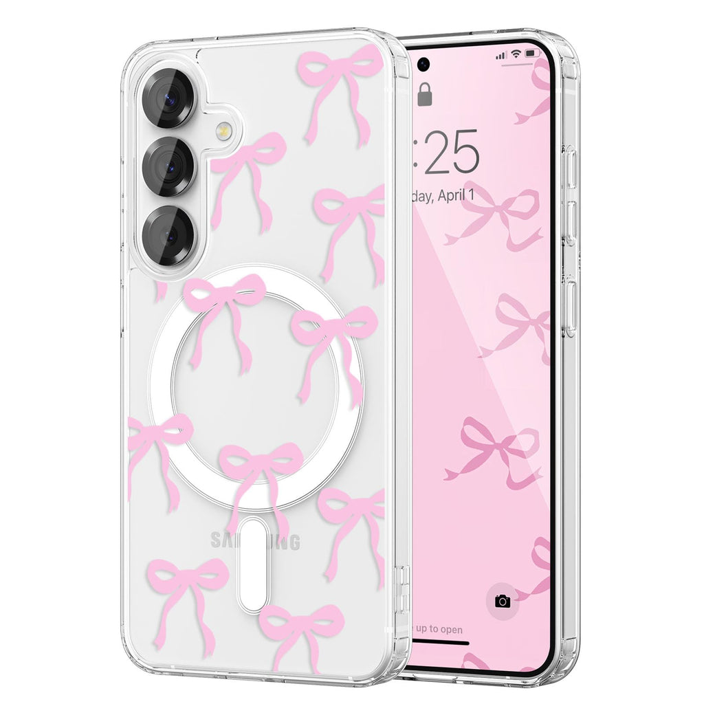 Magnetic for Samsung Galaxy S26 Case, Bow Case Compatible with MagSafe, Wireless
