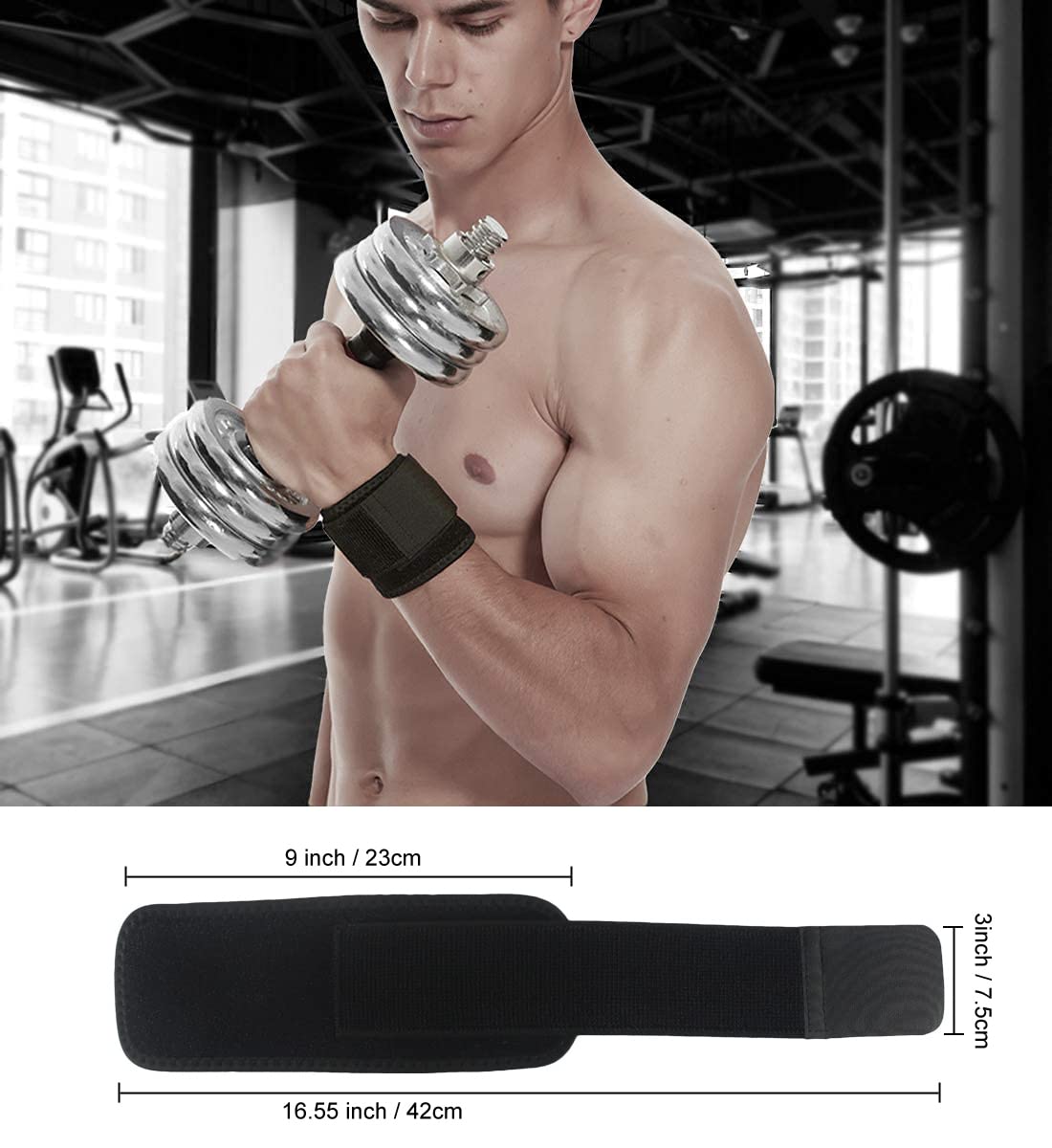 2 Pack Wrist Brace Adjustable Wrist Support Wrist Straps for Fitness Weightlifti