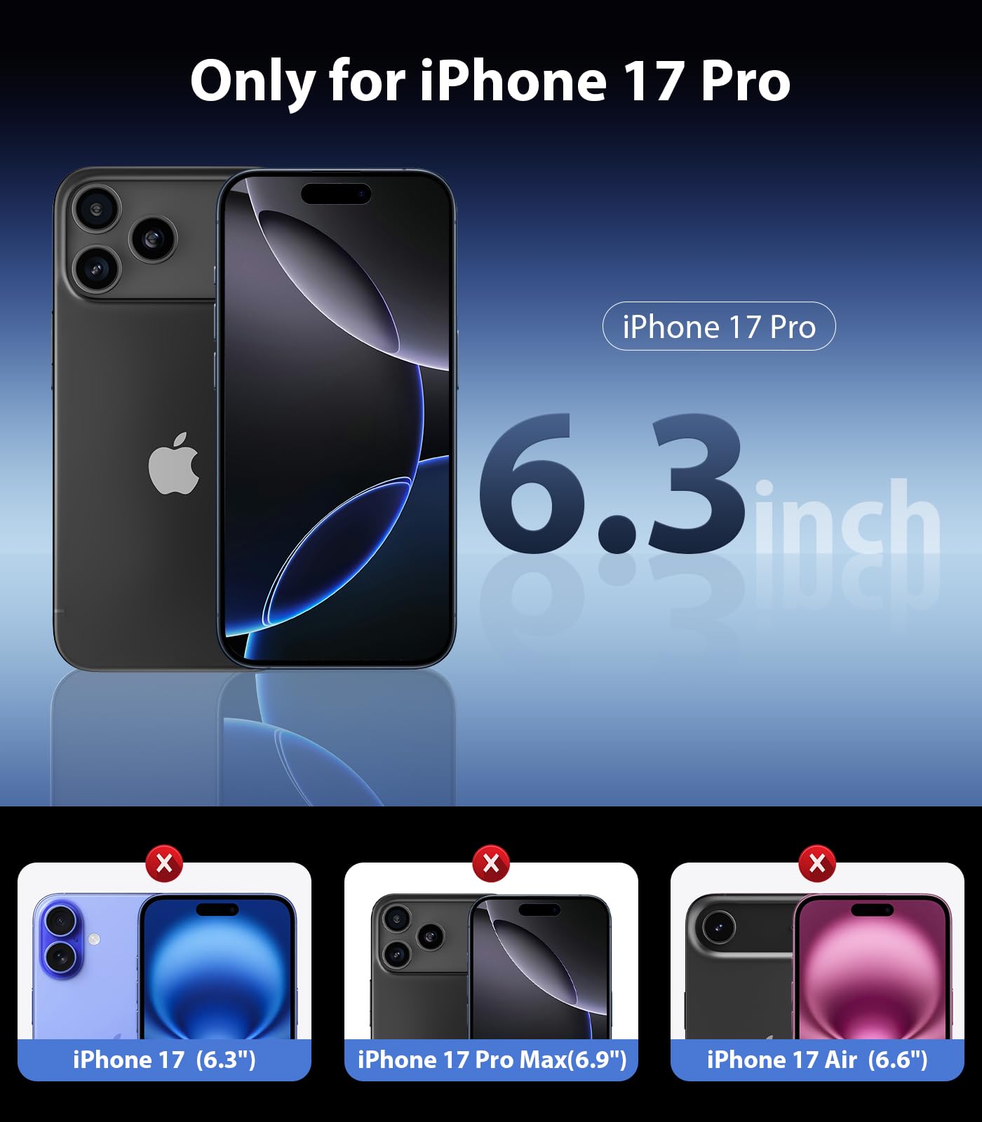 17 Pro Case Clear [Not-Yellowing] [Military-Grade Drop Protection] Shockproof Pr
