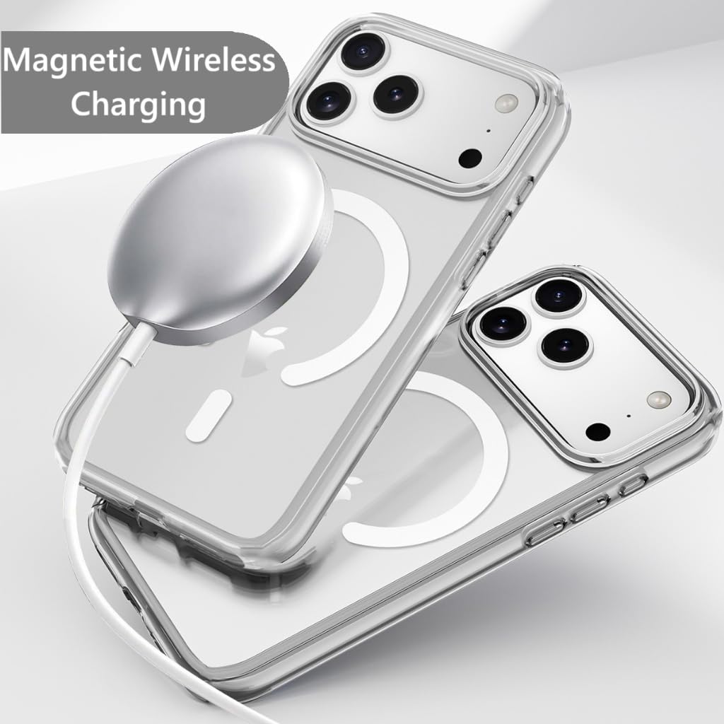 17 Pro Case, Transparent Acrylic Tpu Shockproof Phone Cover With Magnetic Wirele