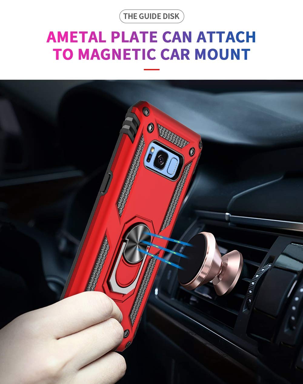Grade Drop Impact for Samsung Galaxy S8 Plus Case 6.2 inch 360 Metal Ro