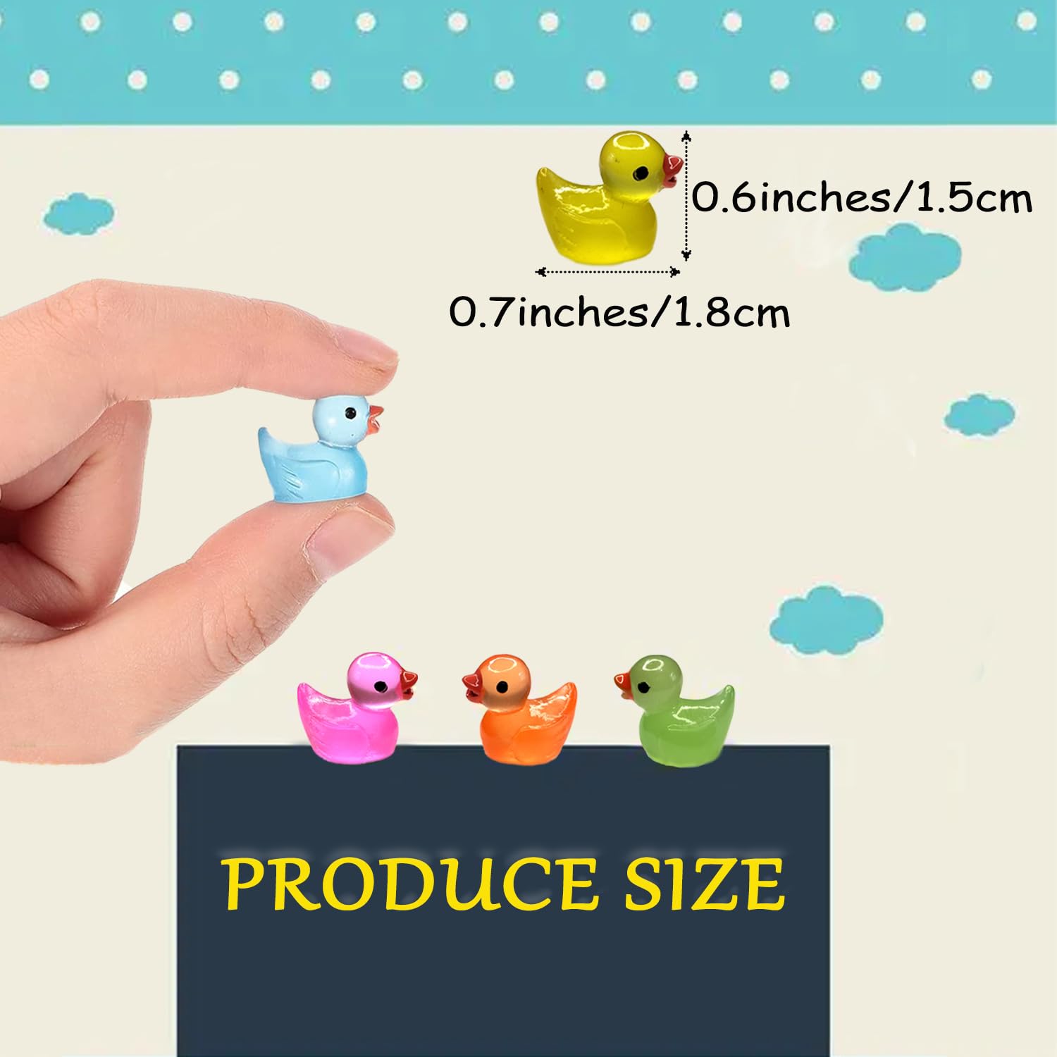 Pcs Luminous Mini Resin Ducks Tiny Glow in The Dark Duck Micro Garden Landsc
