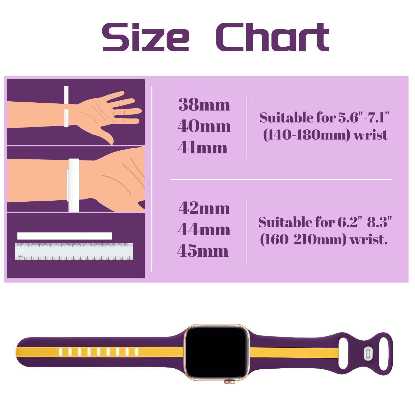 Band Compatible with Apple Watch iWatch Bands 38mm 40mm 41mm 42mm 44mm 45m