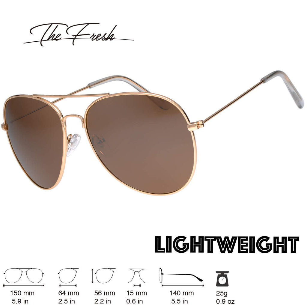 Classic Aviator Frame Light Color Lens XL Oversized Sunglasses Gift Box (2