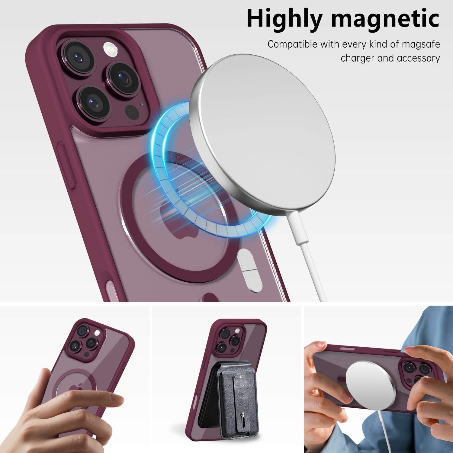 Iphone 16 Pro Case Clear Mag Safe, Ultra Thin Slim Cover Magnetic Magsafe Phone