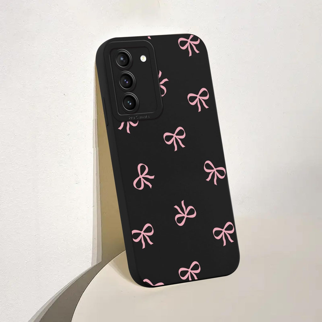 Pink Bow Phone Case for Samsung Galaxy S21 Case Cute Ribbon Bowknot Pattern Aest