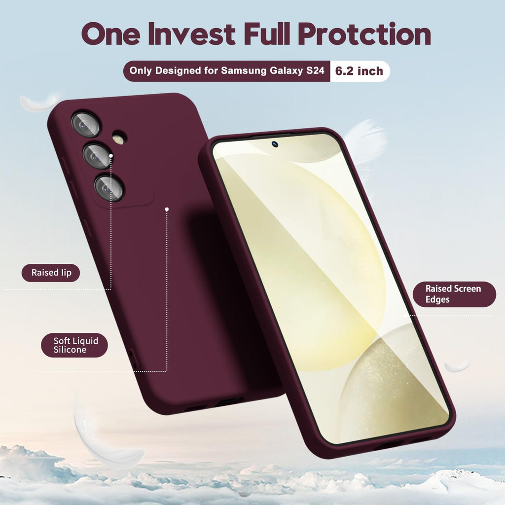 Samsung Galaxy S24 Phone Case Liquid Silicone, Thin Slim Soft Rubber Gel Tpu Pla