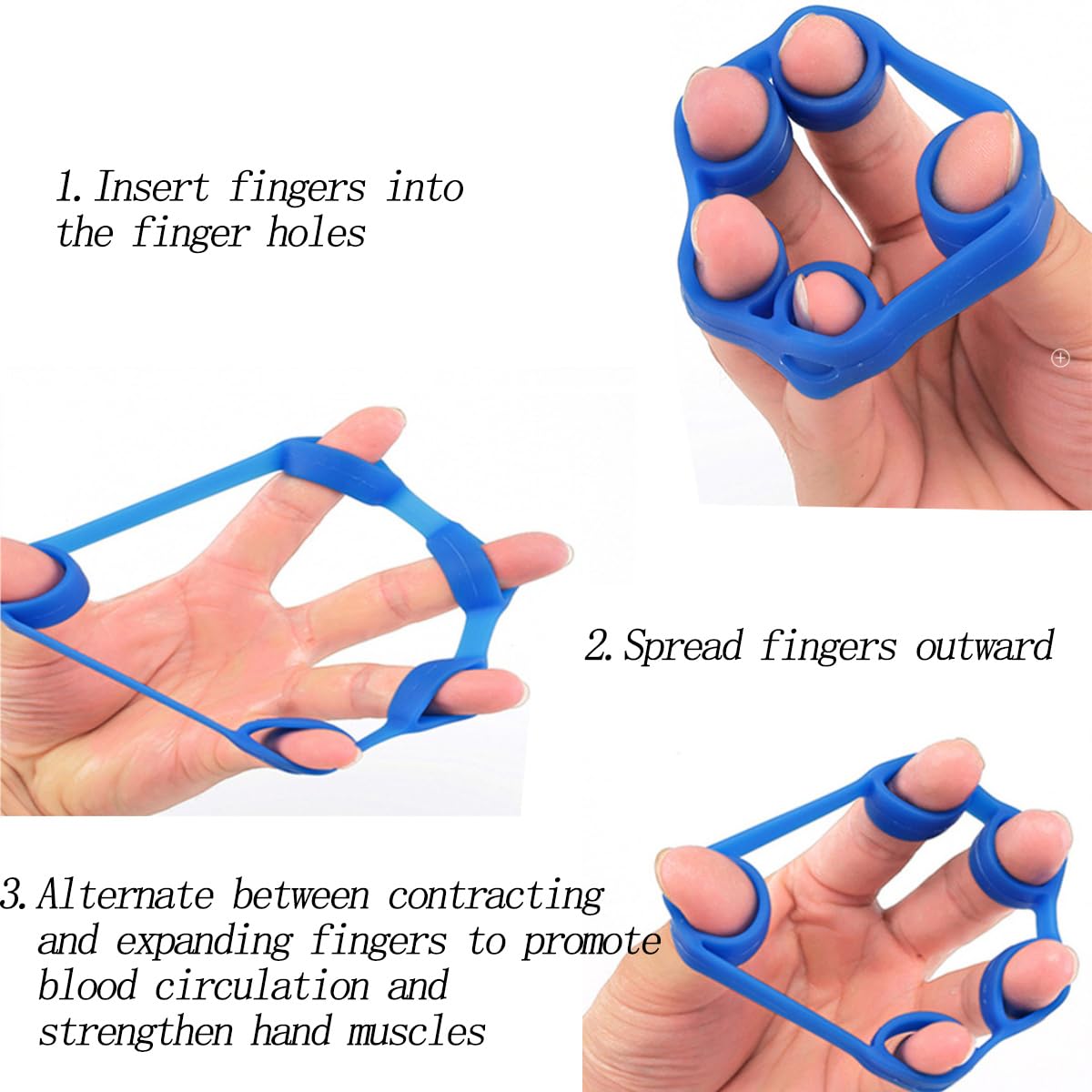 6 Pack Finger Strengthener - 3 Resistance Levels Silicone Exerciser - Hand Grip