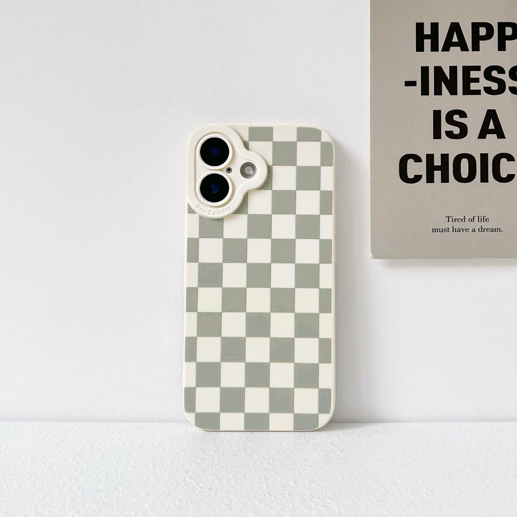 iPhone 16 Case - Cute Checkerboard Lattice Design with Vibrant Colors