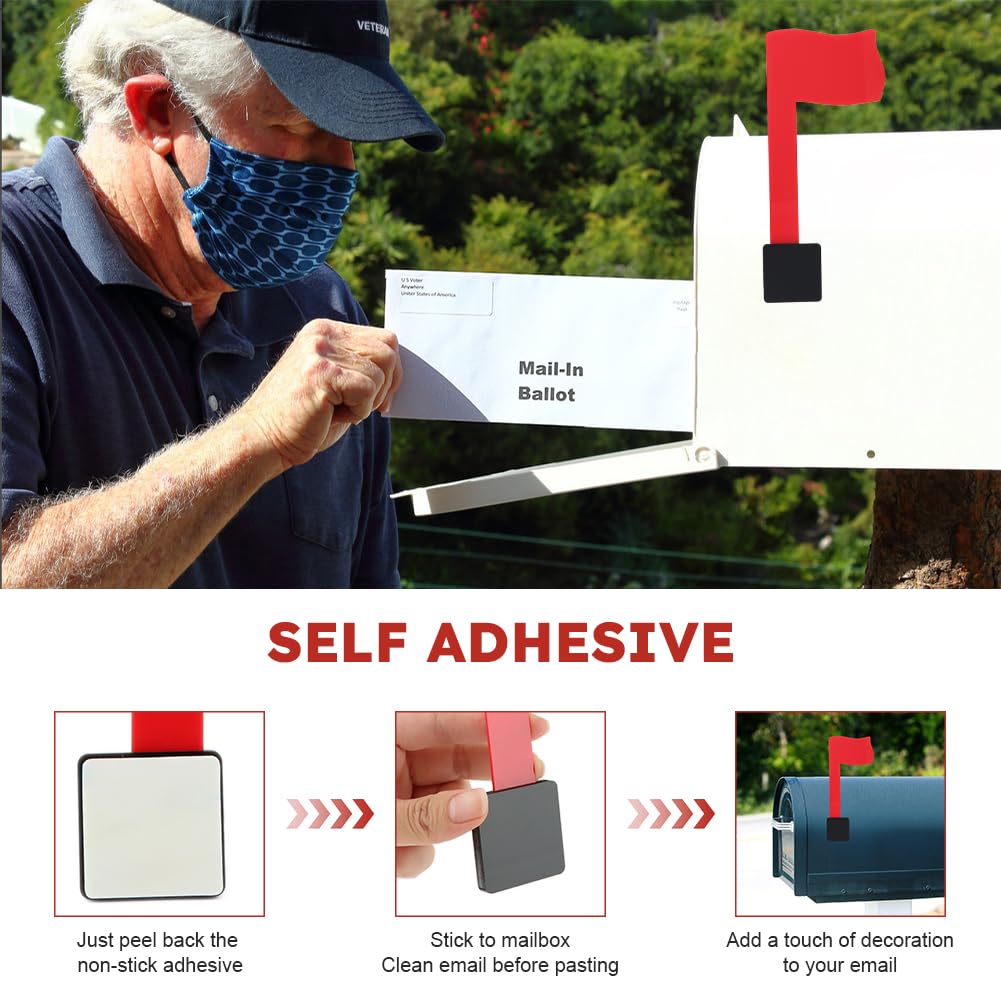 Flag Replacement Kit, Self Adhesive Red Mail Flag No Tools Installation, Univers