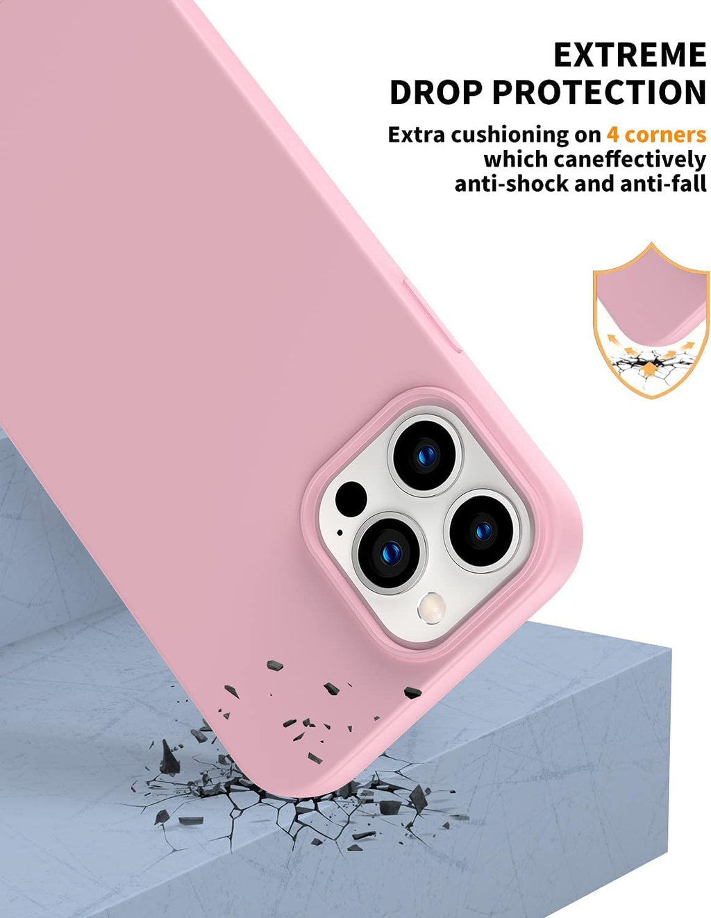 For Iphone 16 Pro Case, Silicone Ultra Slim Shockproof Phone Case With Soft Anti