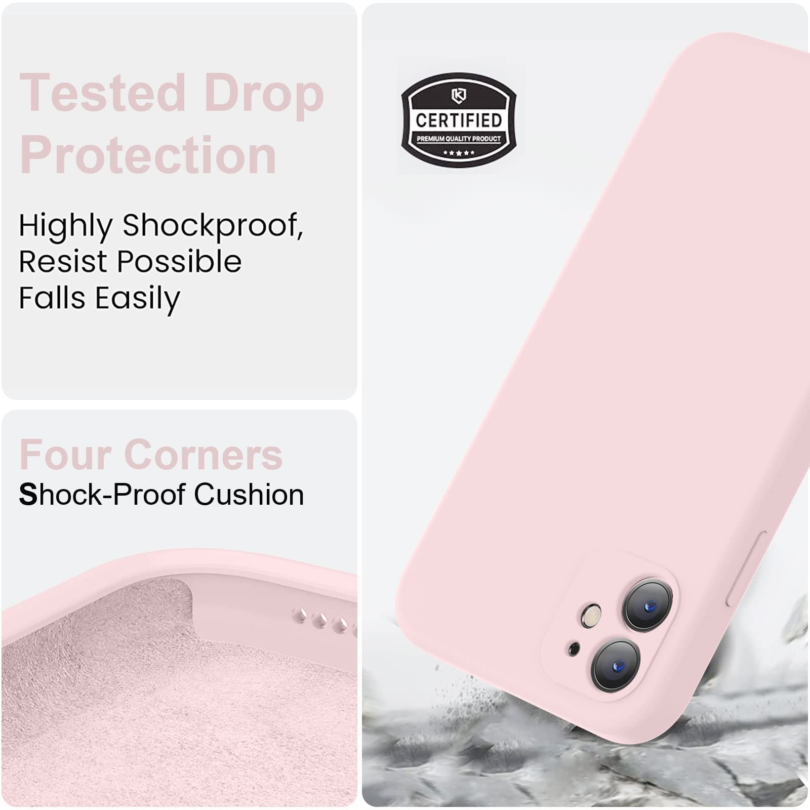 11 Case, Upgraded Liquid Silicone With [Flat Edges] [Camera Protection] [Soft An