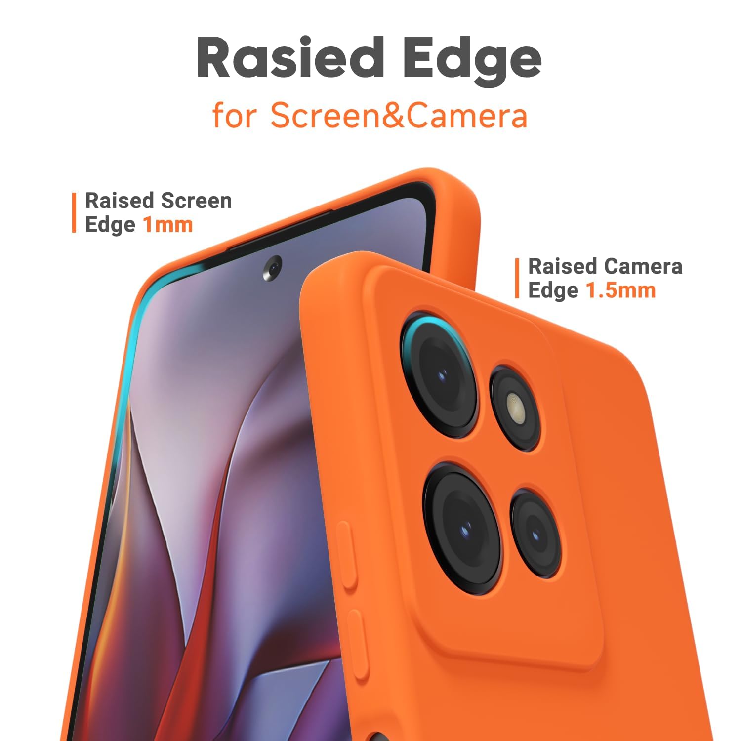Motorola Moto G 2025 Case G Play 2026/ G 2026 Phone Case Silicone, Neon Orange B