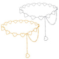 Heart-Shape Chain Belts for Women,Adjustable Waist Chain Hollow-Design Body