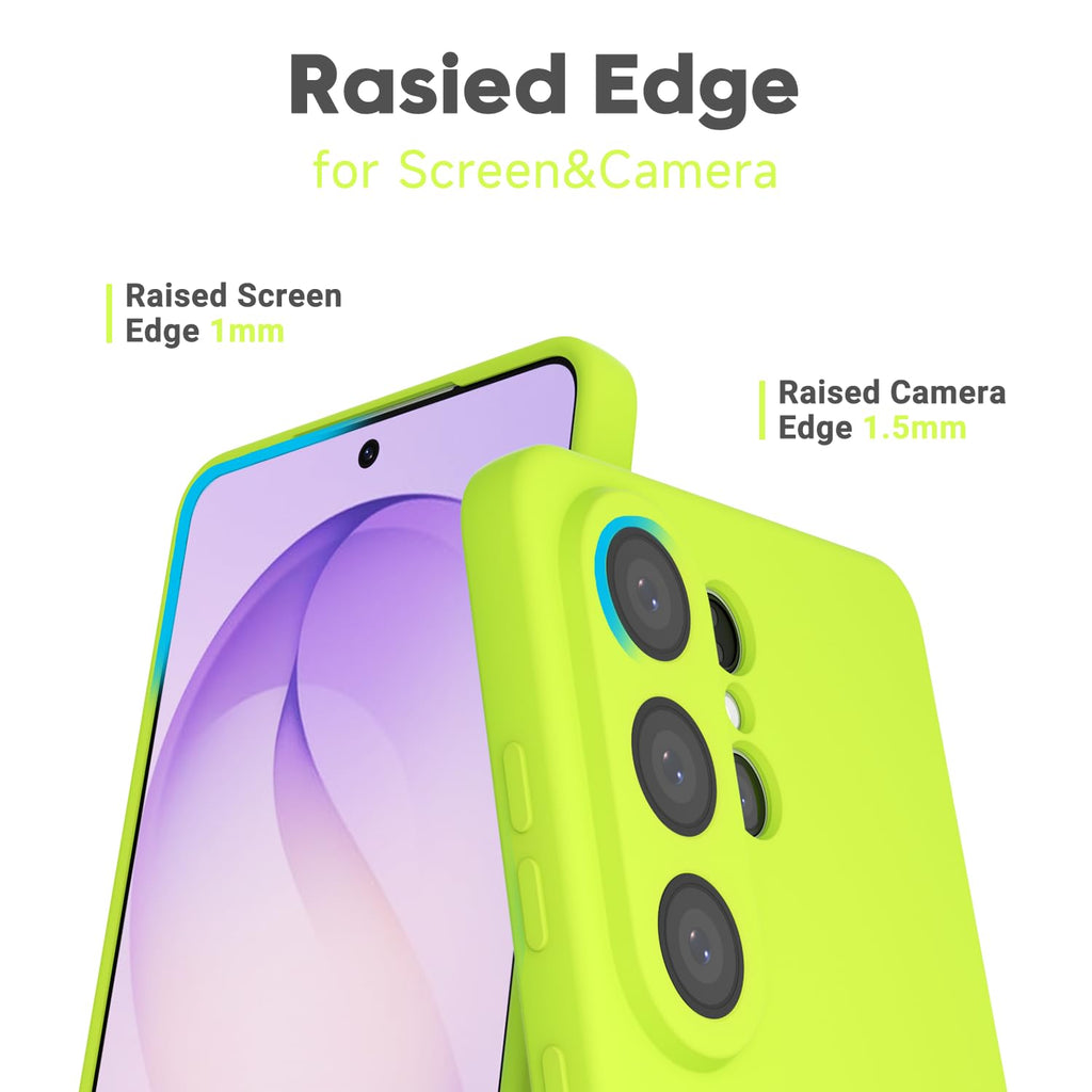 Samsung Galaxy S26 Ultra Phone Case Silicone, Fluorescent Neon Lime Green Bright