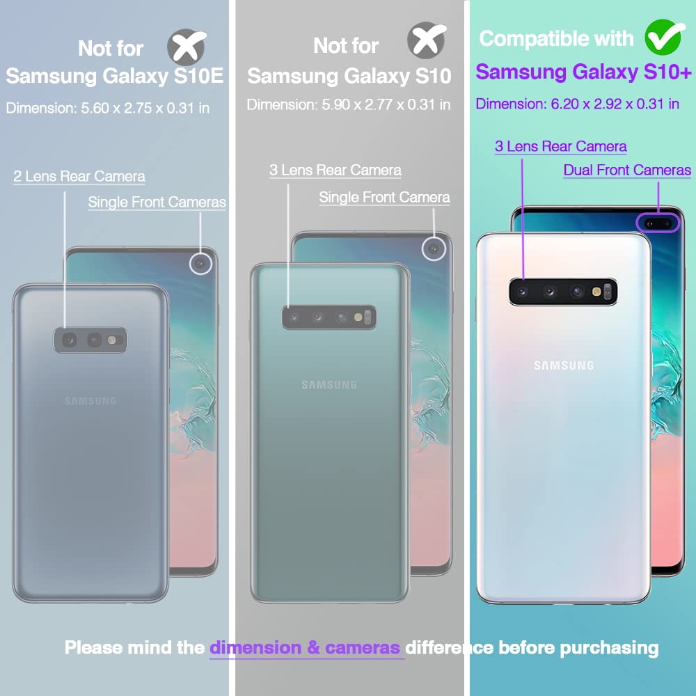 Clear Case for Samsung Galaxy S10+ / S10 Plus - Shockproof Bumper with Airbag Co