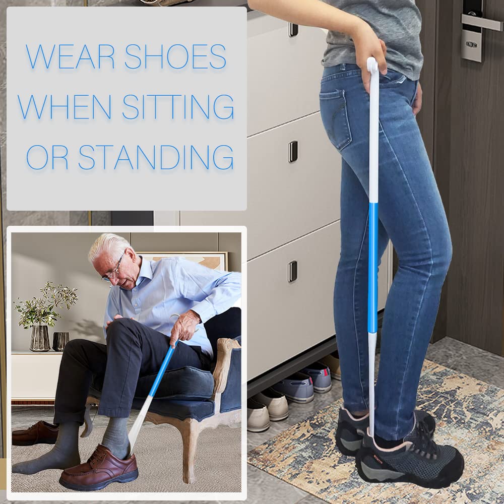 Inch Long Handled Shoe Horn, Dressing Stick, Sock Remover Aid Helper - Versatile
