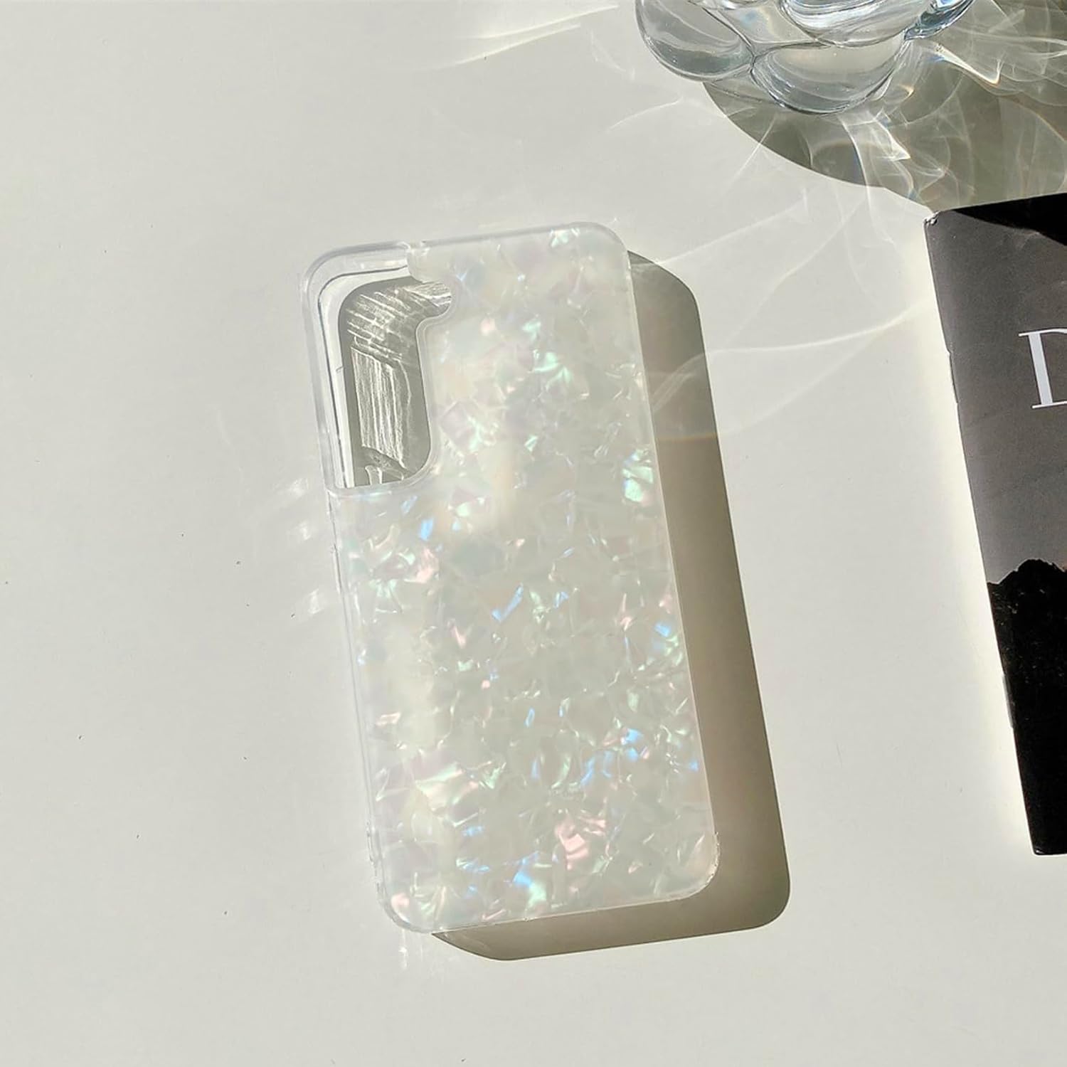 Galaxy S21 Case 5G 6.2-inch, Luxury Sparkle Glitter Translucent Clear Opal Pearl