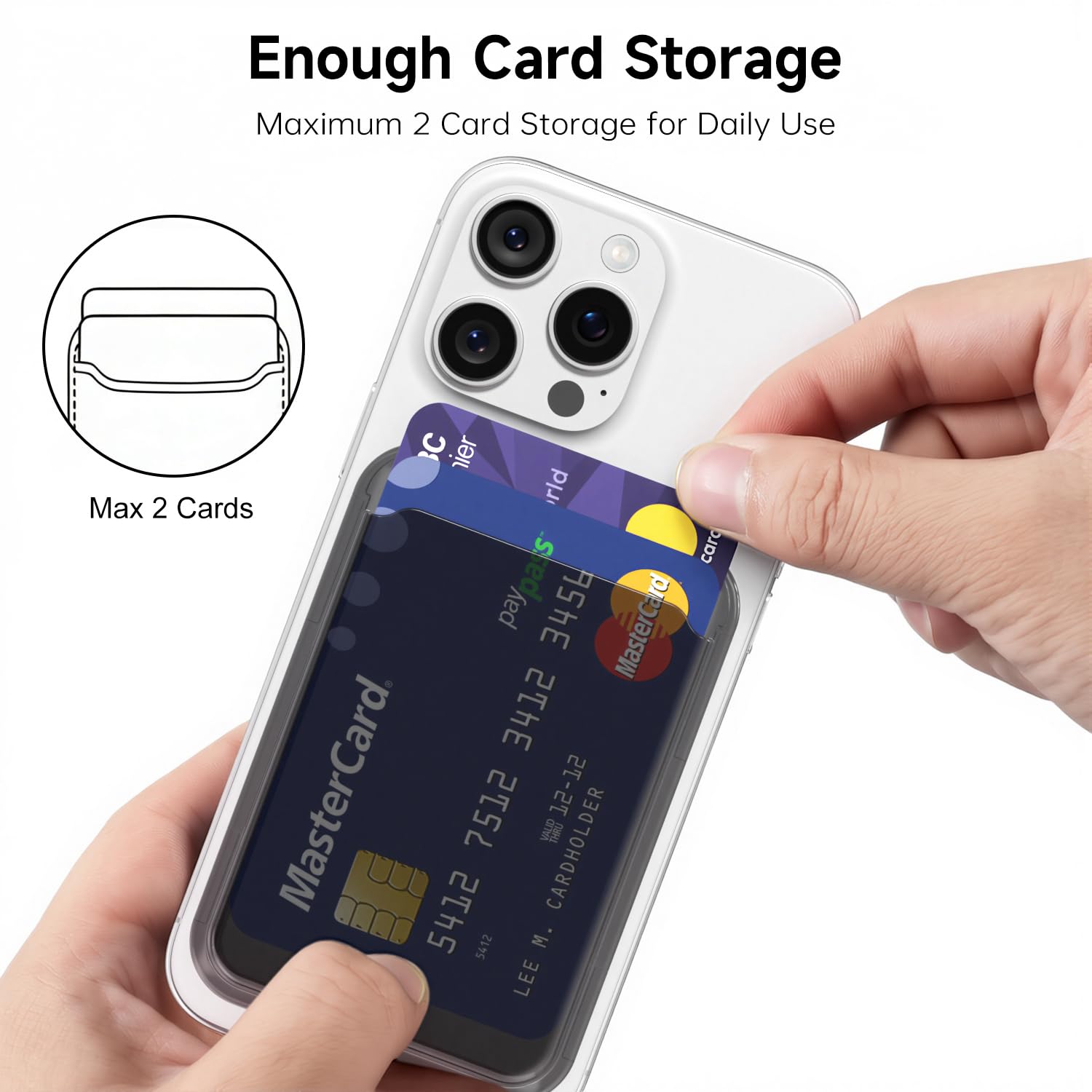 Wallet Clear Compatible with Magsafe Wallet, Slim Thin Translucen