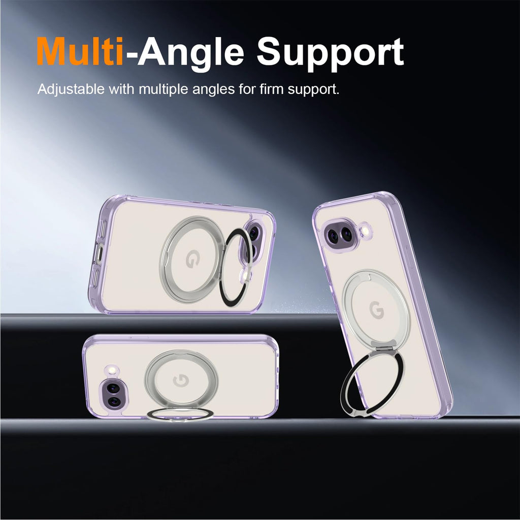 Magnetic Case for Google Pixel 10a Phone 2026 with Rotating Stand, Slim Non-Yell