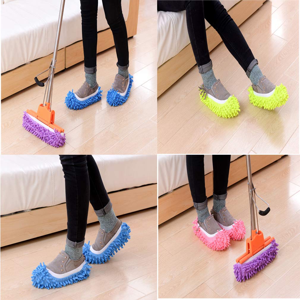 Mop Slippers Shoes 5 Pairs (10 Pieces) - Microfiber Cleaning House Mop Slippers
